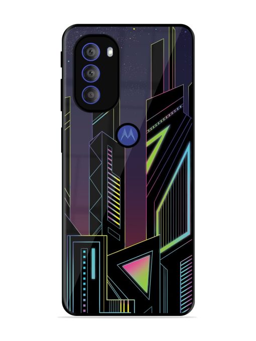 Neon Dreamscape Glossy Metal Phone Cover for Motorola Moto G71 (5G)