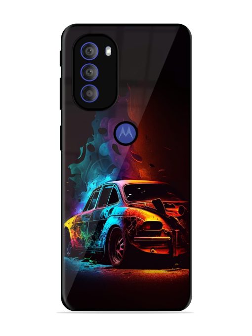 High Classic Car Art Glossy Metal Phone Cover for Motorola Moto G71 (5G)