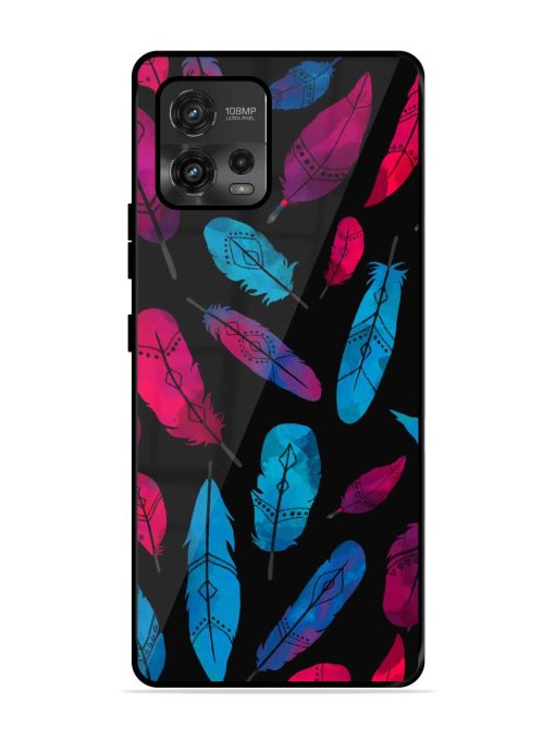 Feather Art Glossy Metal Phone Cover for Motorola Moto G72