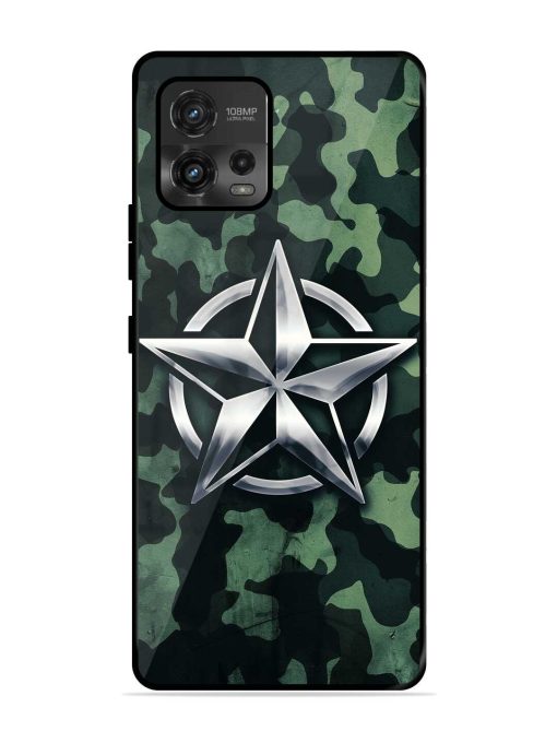 Indian Army Star Design Glossy Metal Phone Cover for Motorola Moto G72 Zapvi