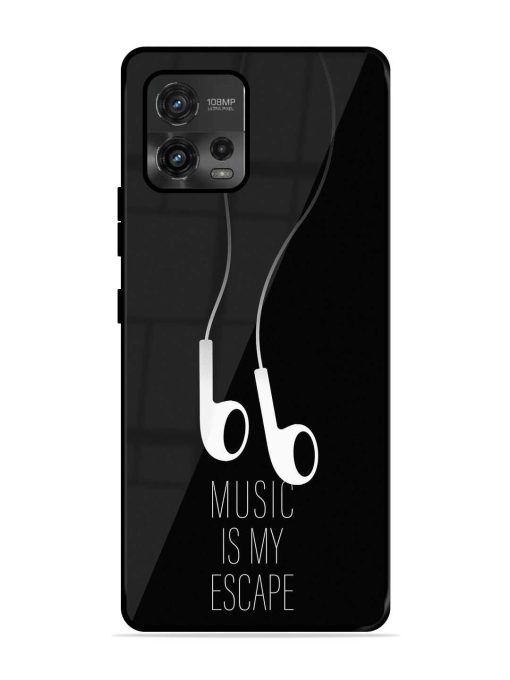 Music Is My Escape Glossy Metal Phone Cover for Motorola Moto G72 Zapvi