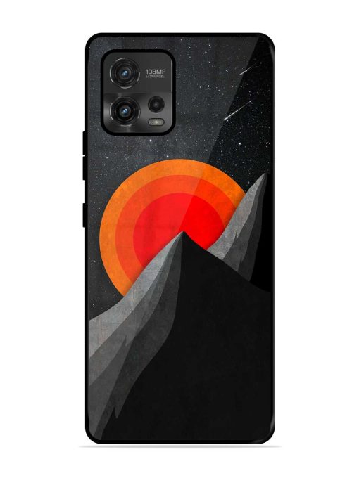 Black Mountain Glossy Metal Phone Cover for Motorola Moto G72 Zapvi