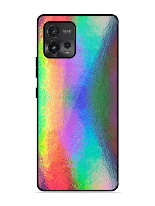 Colorful Holographic Background Glossy Metal TPU Phone Cover for Motorola Moto G72