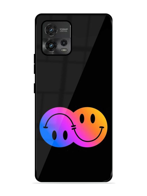 Gradient Smile Art Glossy Metal TPU Phone Cover for Motorola Moto G72