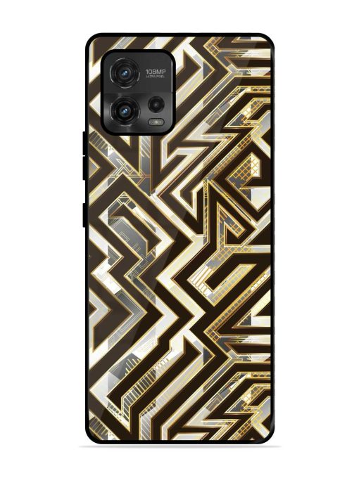 Technology Geometric Seamless Glossy Metal Phone Cover for Motorola Moto G72