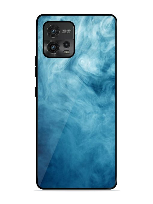 Blue Smoke Art Glossy Metal Phone Cover for Motorola Moto G72