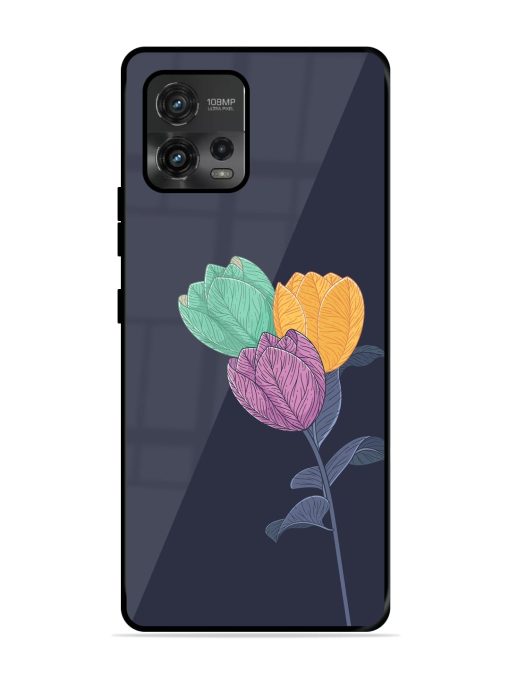 Flower Vector Glossy Metal Phone Cover for Motorola Moto G72