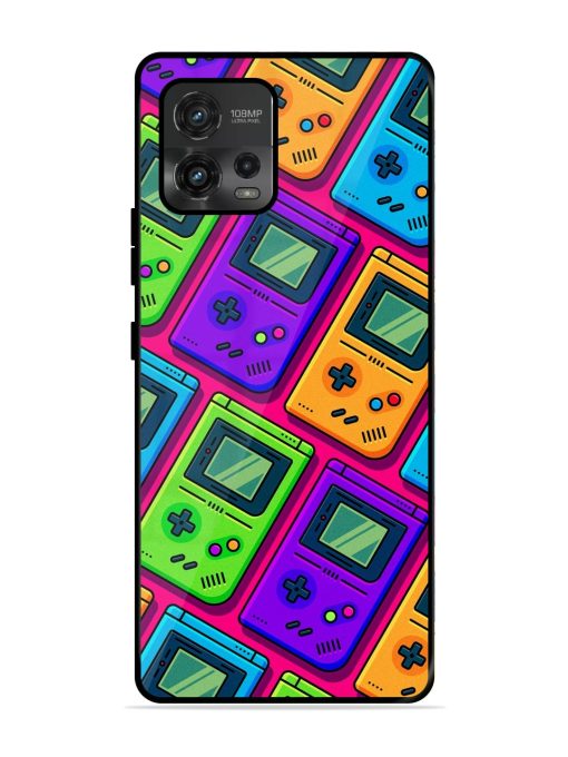 Game Seamless Pattern Glossy Metal Phone Cover for Motorola Moto G72