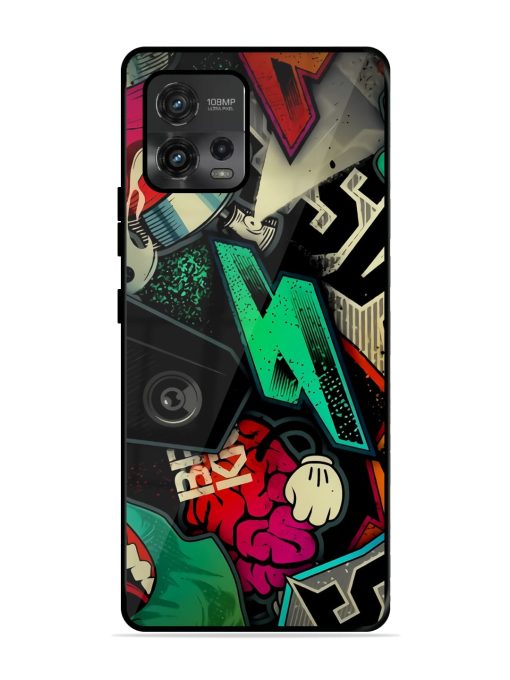 Graffiti Art Glossy Metal Phone Cover for Motorola Moto G72 Zapvi