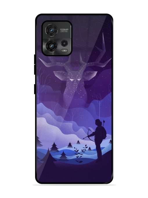 Deer Forest River Glossy Metal Phone Cover for Motorola Moto G72