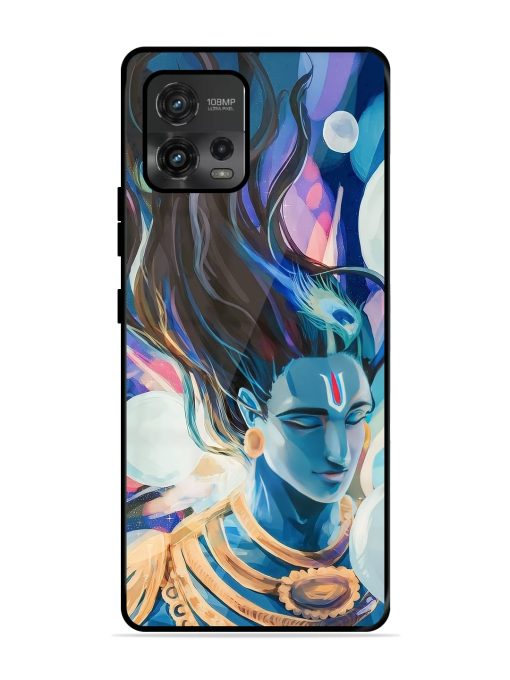 Bhagwan Sri Krishna Glossy Metal Phone Cover for Motorola Moto G72 Zapvi