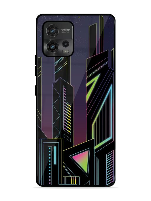 Neon Dreamscape Glossy Metal Phone Cover for Motorola Moto G72