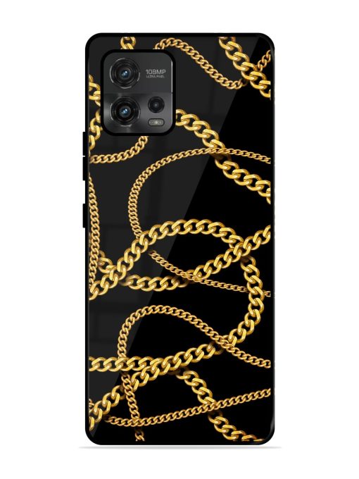 Decorative Golde Chain Glossy Metal Phone Cover for Motorola Moto G72