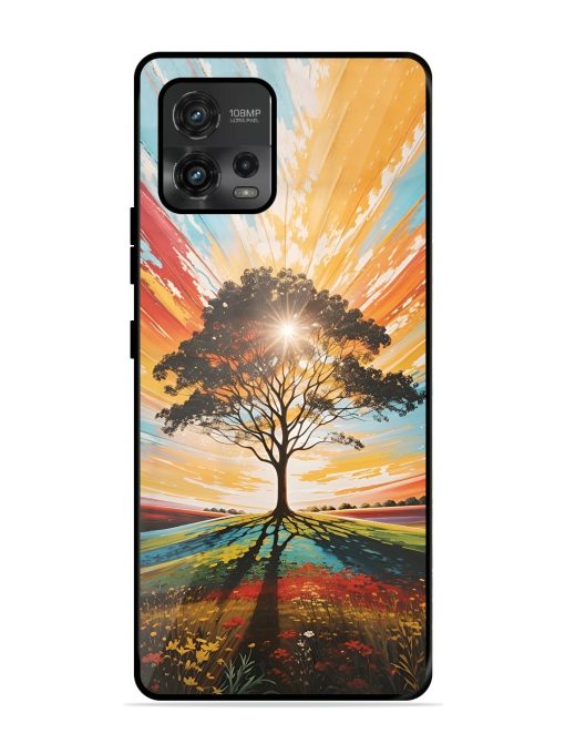 Abstract Tree Colorful Art Glossy Metal Phone Cover for Motorola Moto G72 Zapvi