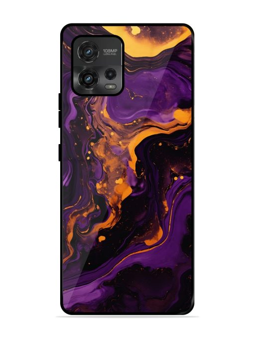 Painting Of A Purple Glossy Metal Phone Cover for Motorola Moto G72 Zapvi