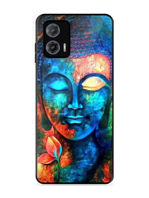 Buddha Painting Glossy Metal Phone Cover for Motorola Moto G73 (5G) Zapvi