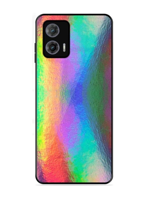 Colorful Holographic Background Glossy Metal TPU Phone Cover for Motorola Moto G73 (5G)