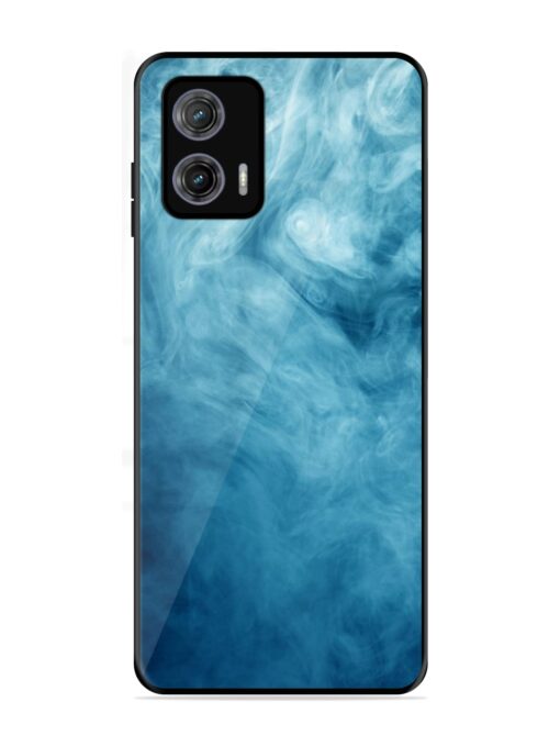 Blue Smoke Art Glossy Metal Phone Cover for Motorola Moto G73 (5G)