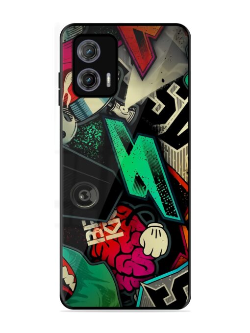 Graffiti Art Glossy Metal Phone Cover for Motorola Moto G73 (5G)