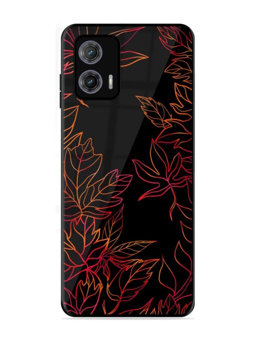 Red Floral Pattern Glossy Metal Phone Cover for Motorola Moto G73 (5G) Zapvi