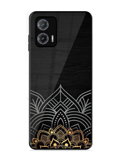 Decorative Golden Pattern Glossy Metal Phone Cover for Motorola Moto G73 (5G)