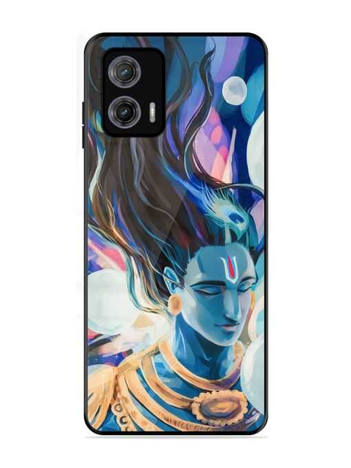 Bhagwan Sri Krishna Glossy Metal Phone Cover for Motorola Moto G73 (5G)