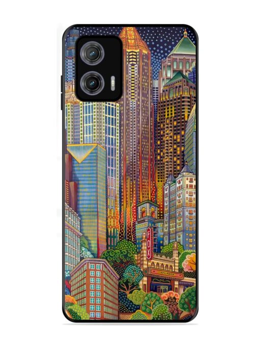 Cityscapes Art Glossy Metal Phone Cover for Motorola Moto G73 (5G)