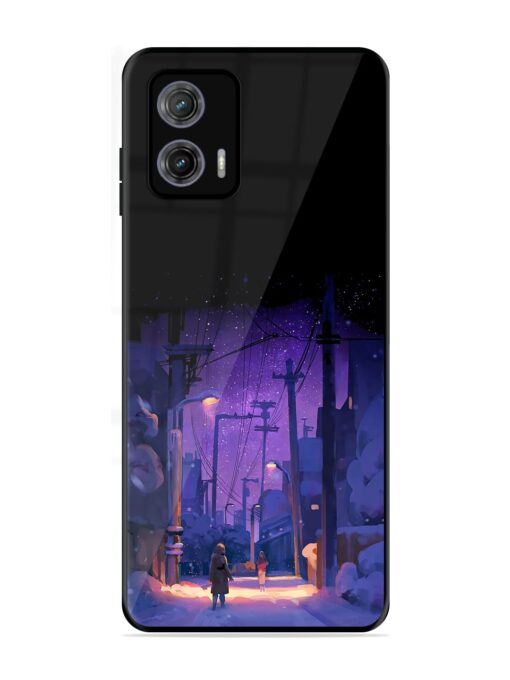 Winter Anime Art Glossy Metal Phone Cover for Motorola Moto G73 (5G) Zapvi