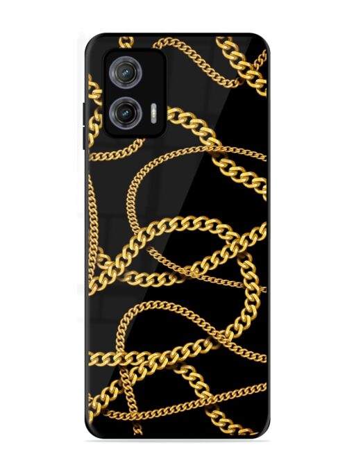 Decorative Golde Chain Glossy Metal Phone Cover for Motorola Moto G73 (5G) Zapvi