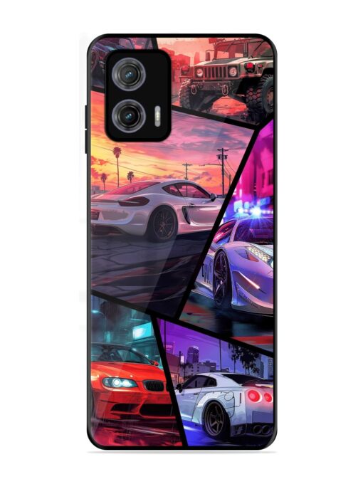 Ride In Pixels Glossy Metal Phone Cover for Motorola Moto G73 (5G) Zapvi