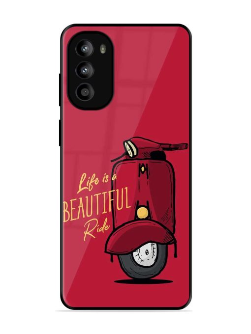 Life Is Beautiful Rides Glossy Metal Phone Cover for Motorola Moto G82 (5G)