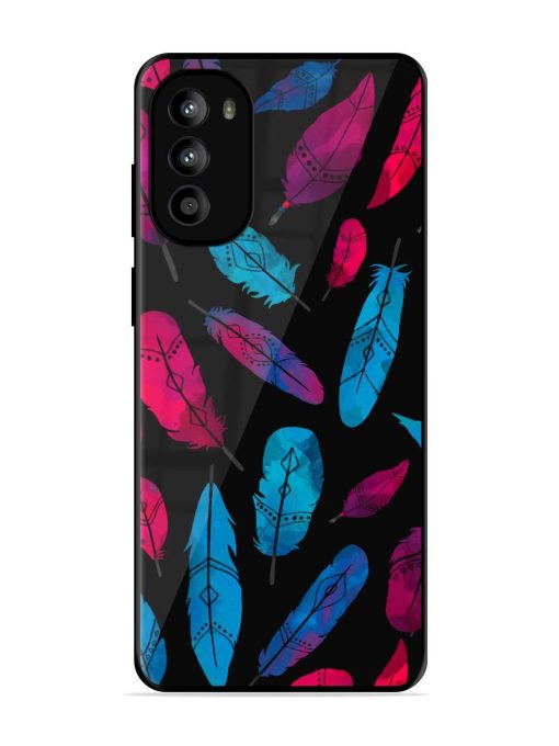 Feather Art Glossy Metal Phone Cover for Motorola Moto G82 (5G)