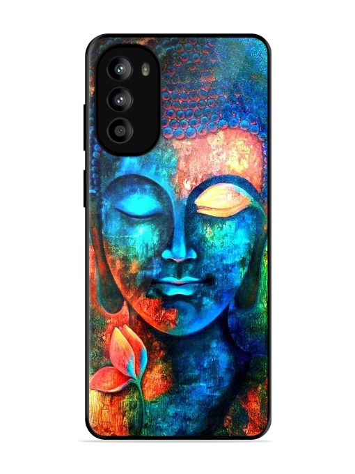 Buddha Painting Glossy Metal Phone Cover for Motorola Moto G82 (5G)