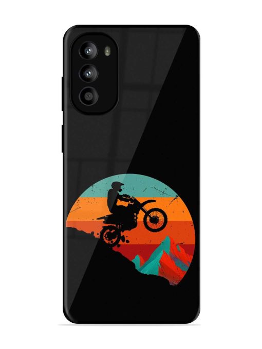 Mountain Bike Glossy Metal Phone Cover for Motorola Moto G82 (5G)