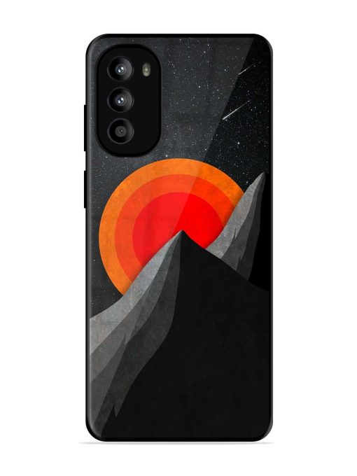 Black Mountain Glossy Metal Phone Cover for Motorola Moto G82 (5G) Zapvi