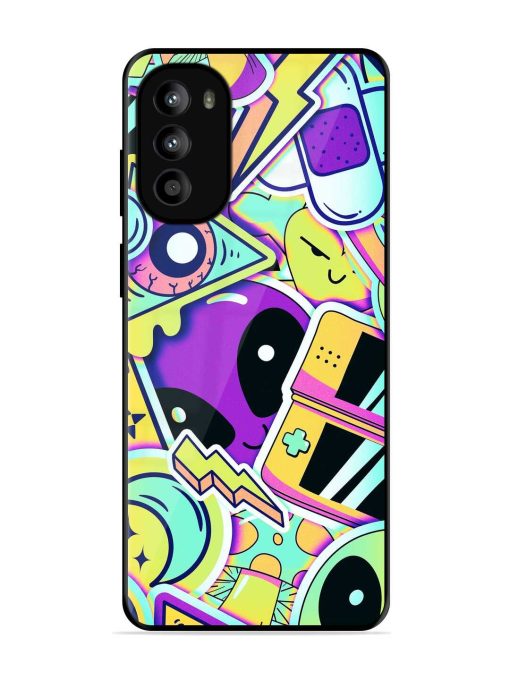 Scratch Art Glossy Metal Phone Cover for Motorola Moto G82 (5G)