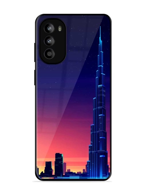 Burj Khalifa Abstract Glossy Metal Phone Cover for Motorola Moto G82 (5G)