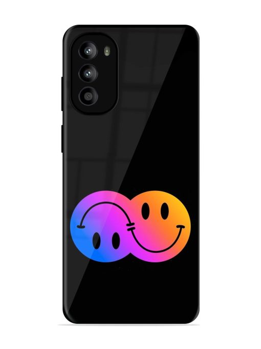 Gradient Smile Art Glossy Metal TPU Phone Cover for Motorola Moto G82 (5G) Zapvi