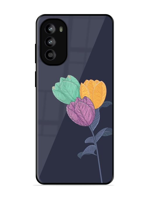 Flower Vector Glossy Metal Phone Cover for Motorola Moto G82 (5G)