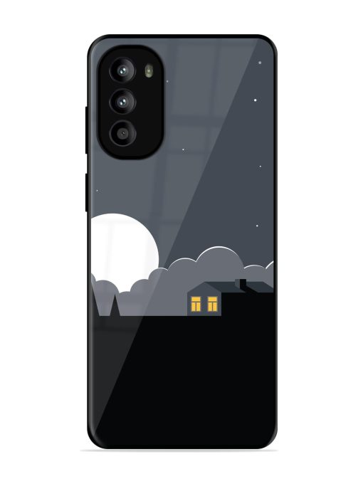 Full Moon Vector Art Glossy Metal Phone Cover for Motorola Moto G82 (5G)