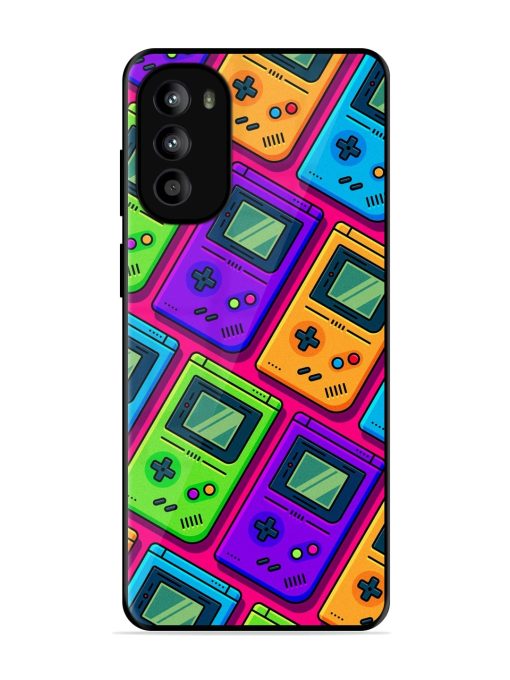 Game Seamless Pattern Glossy Metal Phone Cover for Motorola Moto G82 (5G)