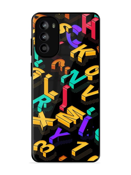 Seamless Pattern With Letters Glossy Metal Phone Cover for Motorola Moto G82 (5G)