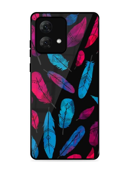 Feather Art Glossy Metal Phone Cover for Motorola Moto G84 (5G) Zapvi