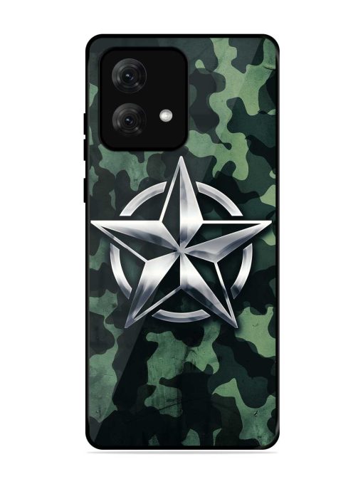 Indian Army Star Design Glossy Metal Phone Cover for Motorola Moto G84 (5G) Zapvi