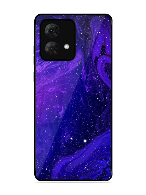 Galaxy Acrylic Abstract Art Glossy Metal Phone Cover for Motorola Moto G84 (5G)