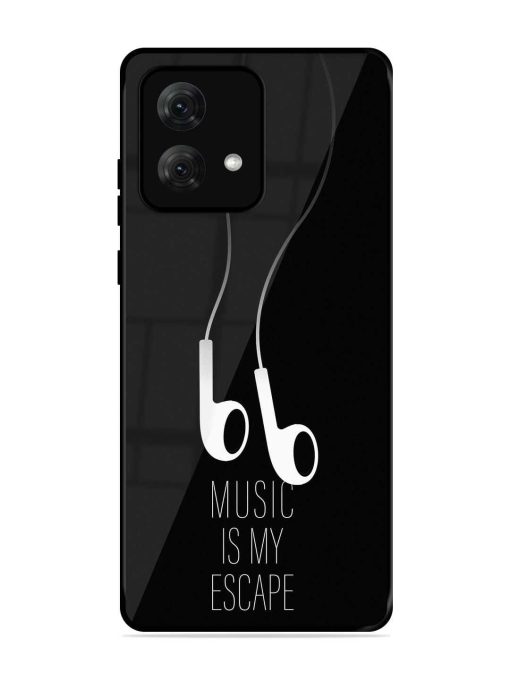 Music Is My Escape Glossy Metal Phone Cover for Motorola Moto G84 (5G) Zapvi