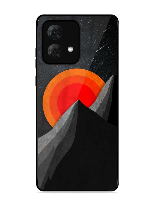 Black Mountain Glossy Metal Phone Cover for Motorola Moto G84 (5G) Zapvi