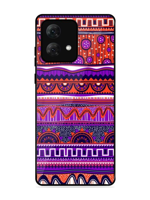 Ethnic Seamless Pattern Glossy Metal TPU Phone Cover for Motorola Moto G84 (5G)