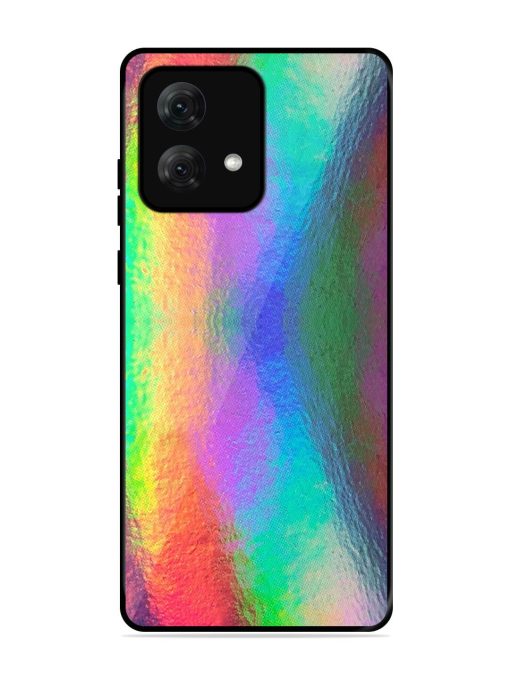 Colorful Holographic Background Glossy Metal TPU Phone Cover for Motorola Moto G84 (5G) Zapvi