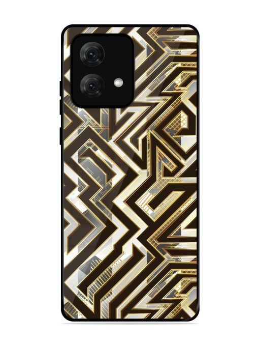 Technology Geometric Seamless Glossy Metal Phone Cover for Motorola Moto G84 (5G) Zapvi